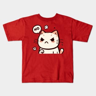 Angry Cat Saying No Kids T-Shirt